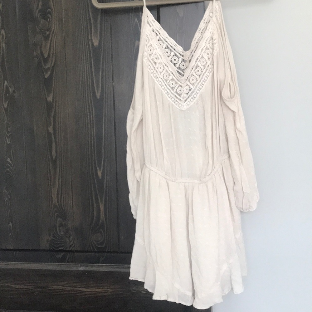 Open shoulder cream romper